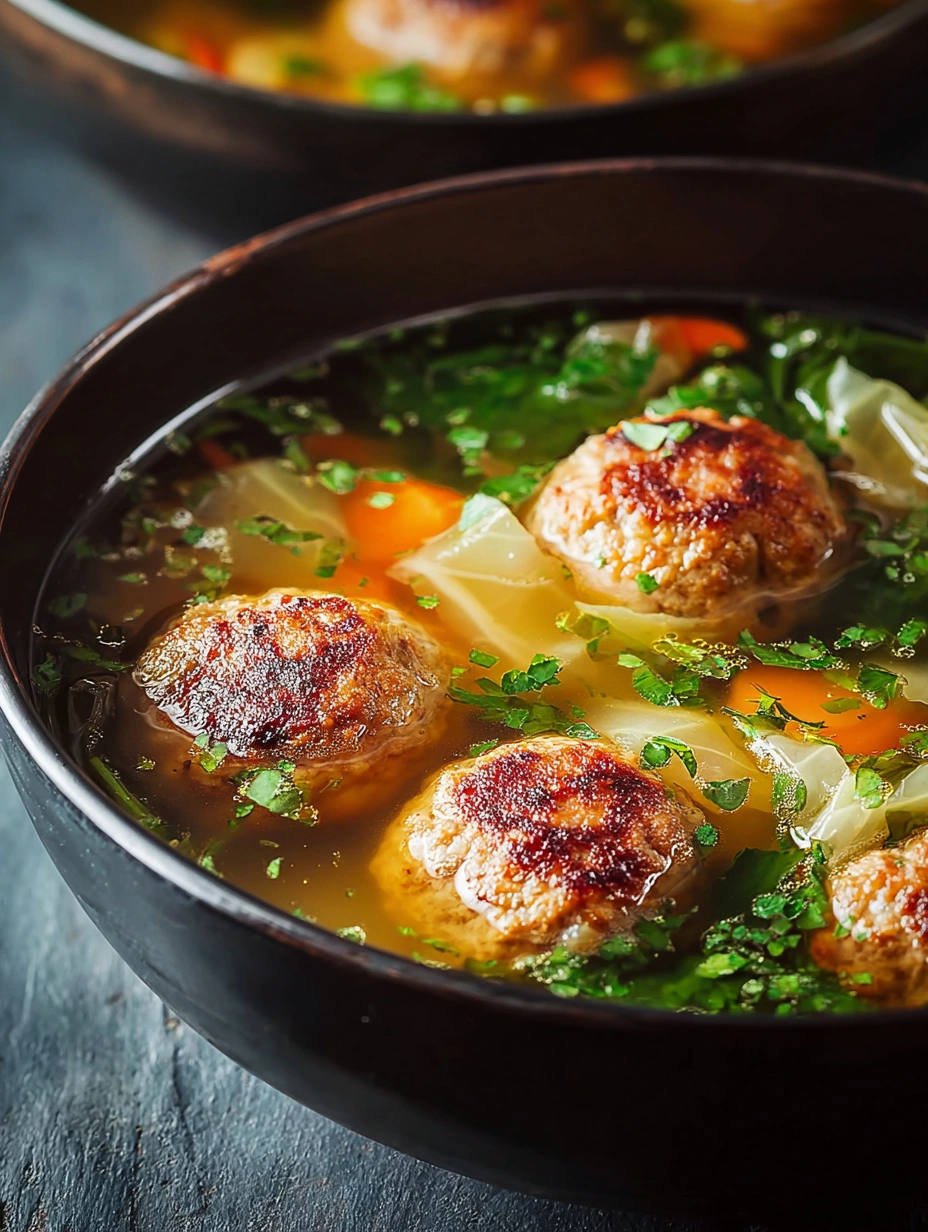 Hearty Cabbage Meatball Soup for Cozy Nights