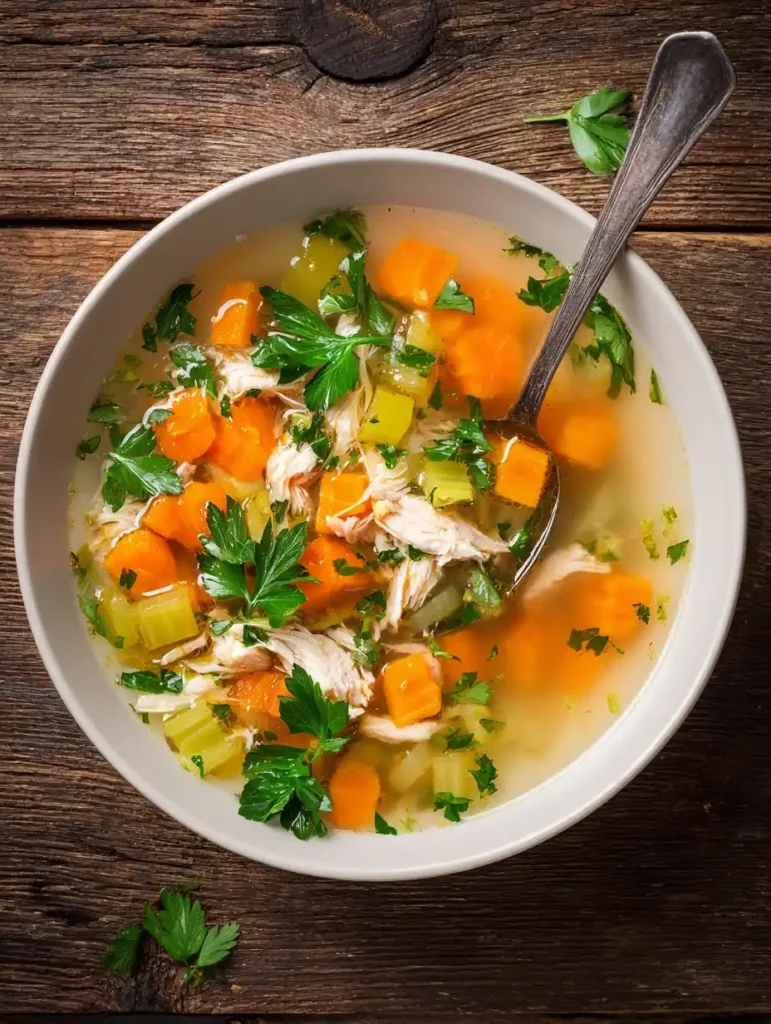 Easy Homemade Chicken Soup Recipe Best Chicken Soup For Colds Homemade Homemade Chicken Soup Instant Pot Recipe Low-fat Ho...