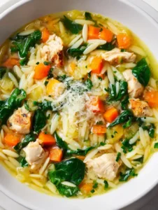 Lemon Chicken Orzo Soup