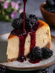 London Fog Basque Cheesecake with Blackberry Sauce: A Decadent Dessert