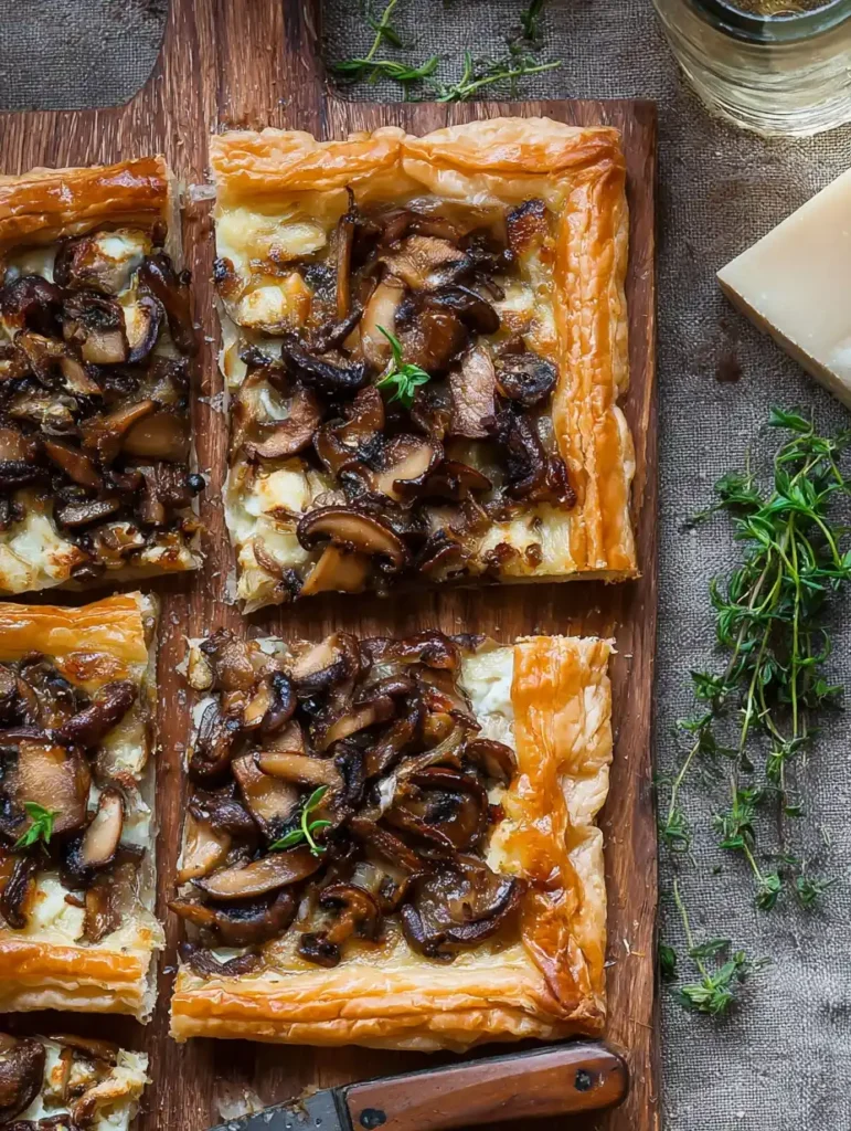 Mushroom Tart Vegetarian Main Course Cream Cheese Nutty Pastry Mushroom Tart