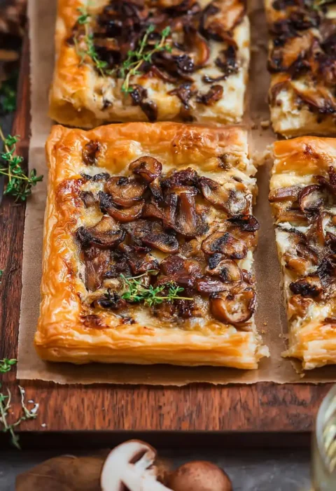 Mushroom Tart Vegetarian Main Course Cream Cheese Nutty Pastry Mushroom Tart