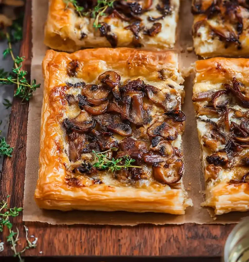 Mushroom Tart Vegetarian Main Course Cream Cheese Nutty Pastry Mushroom Tart