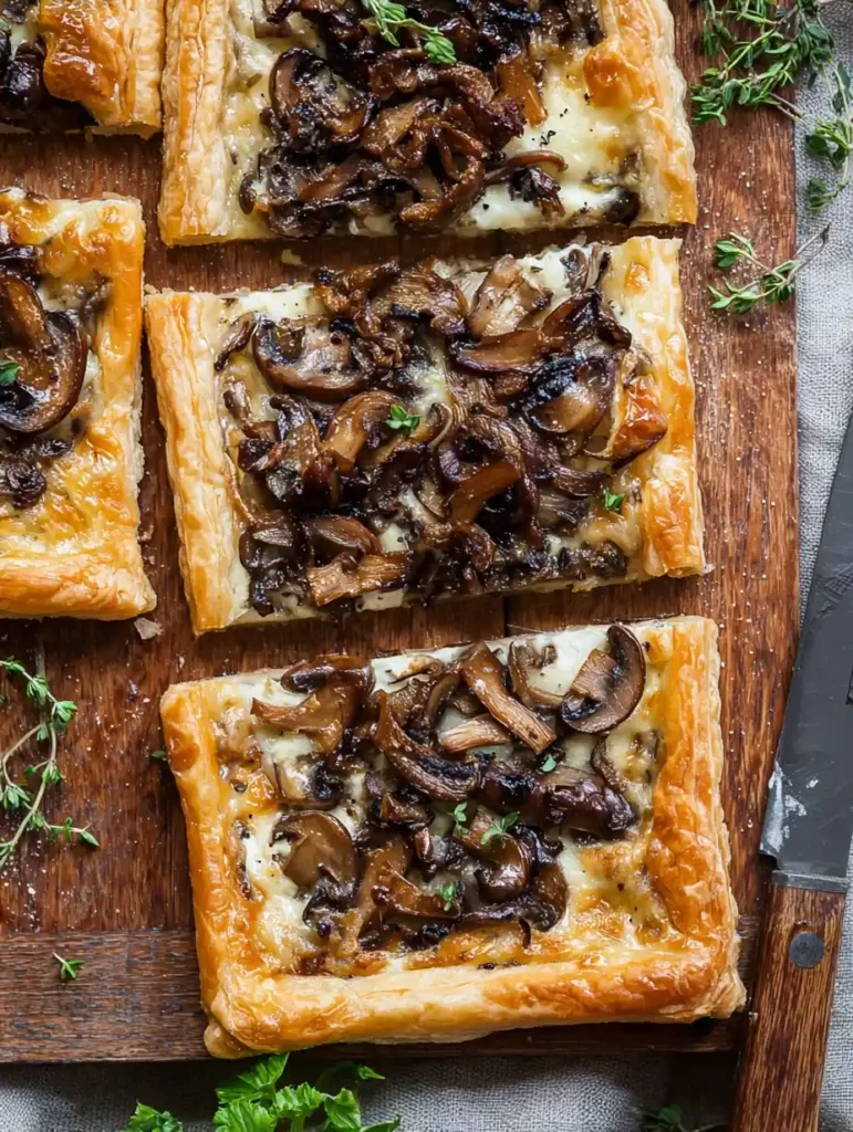 Mushroom Tart Vegetarian Main Course Cream Cheese Nutty Pastry Mushroom Tart