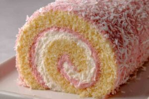 Pink Coconut Swiss Roll