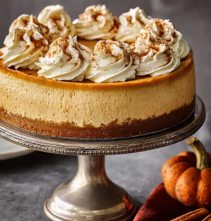 Pumpkin Cheesecake Baked Autumn Spiced Ginger Base Creamy Pumpkin Cheesecake