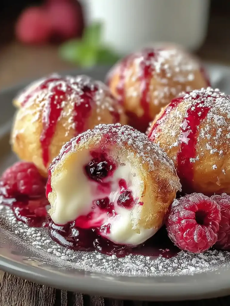 Easy Rhubarb Cheesecake Bombs Recipe Bite-sized Rhubarb Cheesecake Desserts Homemade Rhubarb Cheesecake Treats Mini Rhubar...