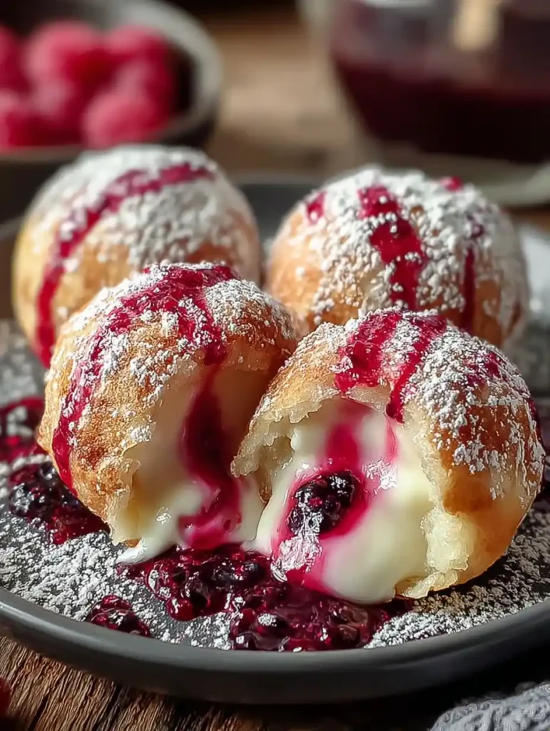 Easy Rhubarb Cheesecake Bombs Recipe Bite-sized Rhubarb Cheesecake Desserts Homemade Rhubarb Cheesecake Treats Mini Rhubar...