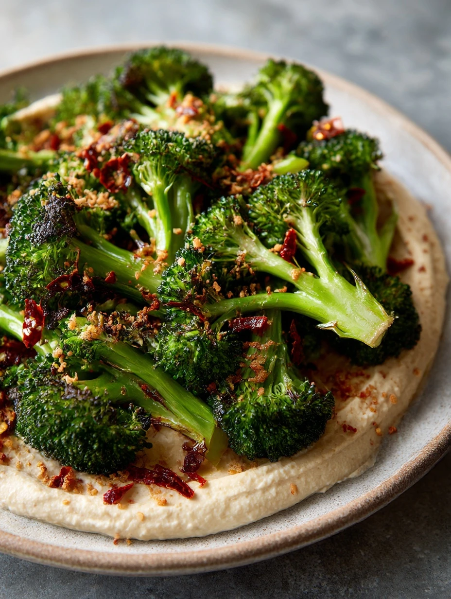 Roasted Broccoli and Whipped Tofu With Chile Crisp Crunch