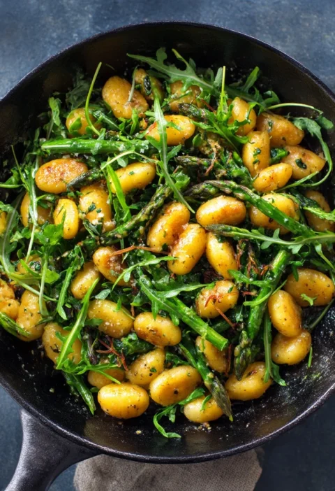 Skillet Gnocchi Miso Butter Recipe Easy Miso Butter Gnocchi Skillet Asparagus And Miso Gnocchi Dinner Vegetarian Skillet G...