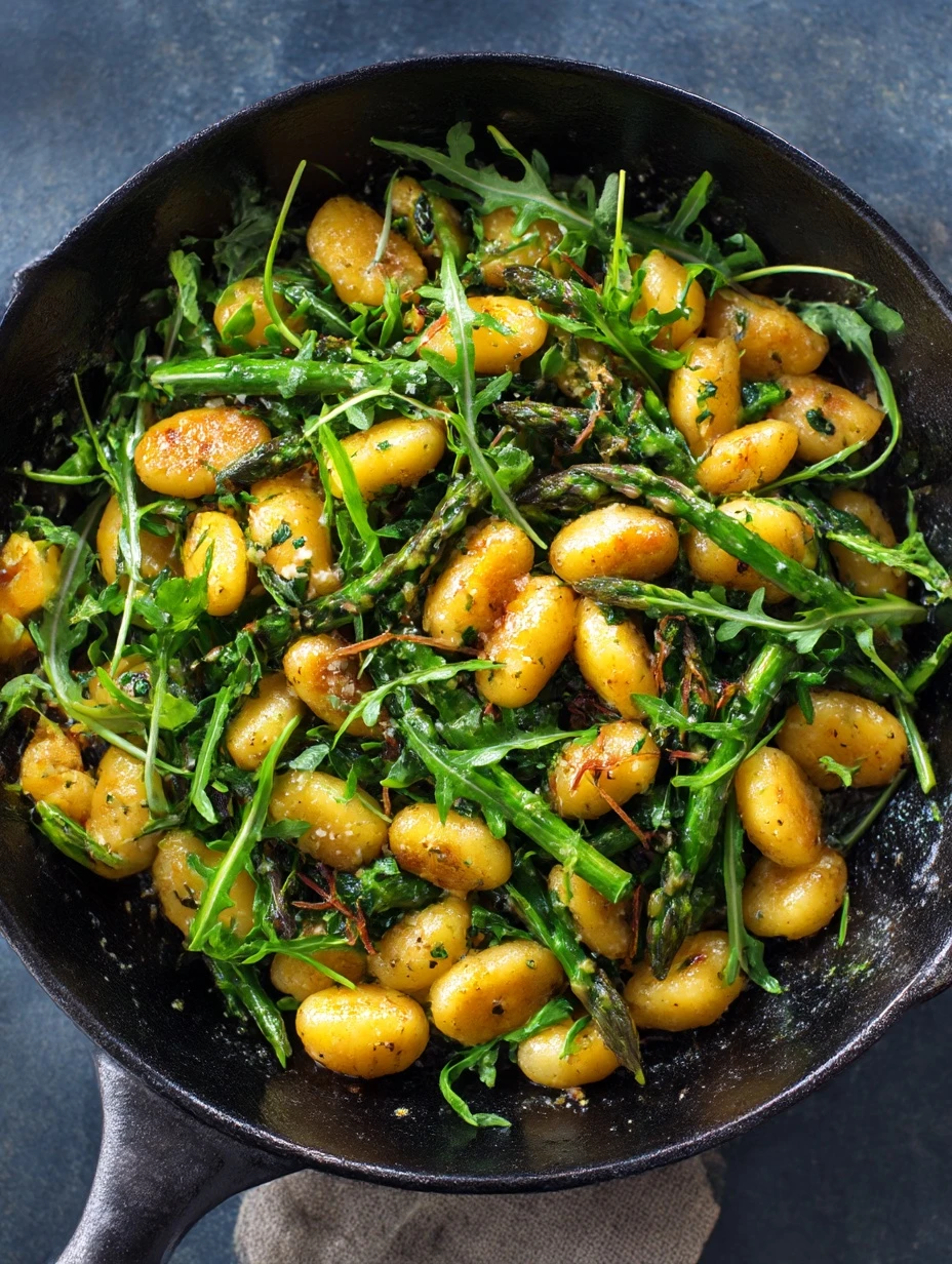Skillet Gnocchi With Miso Butter and Asparagus