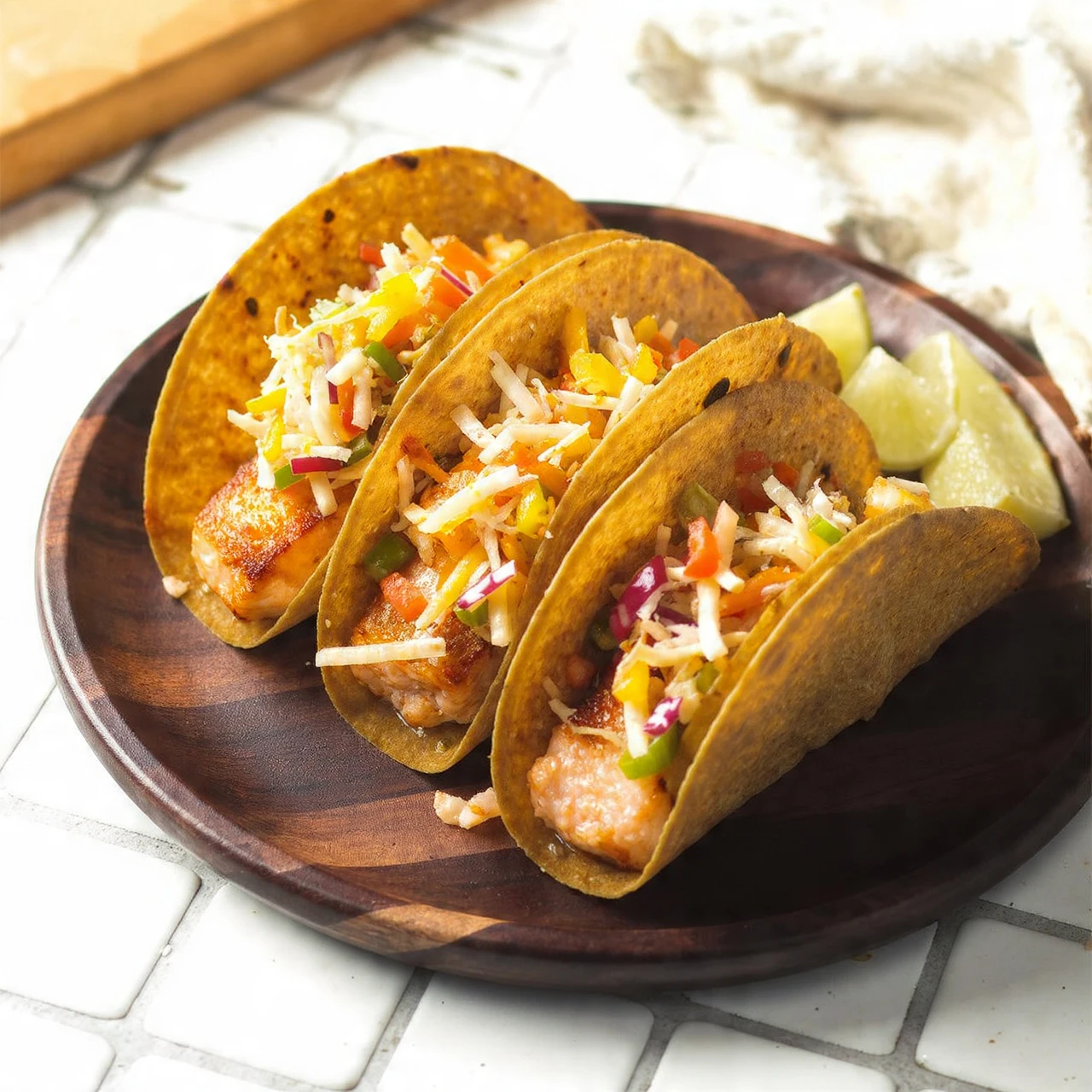Air Fryer Salmon Tacos Recipe Easy Air Fryer Fish Tacos Healthy Air Fryer Salmon Recipes Fresh Salmon Tacos With Slaw Quic...