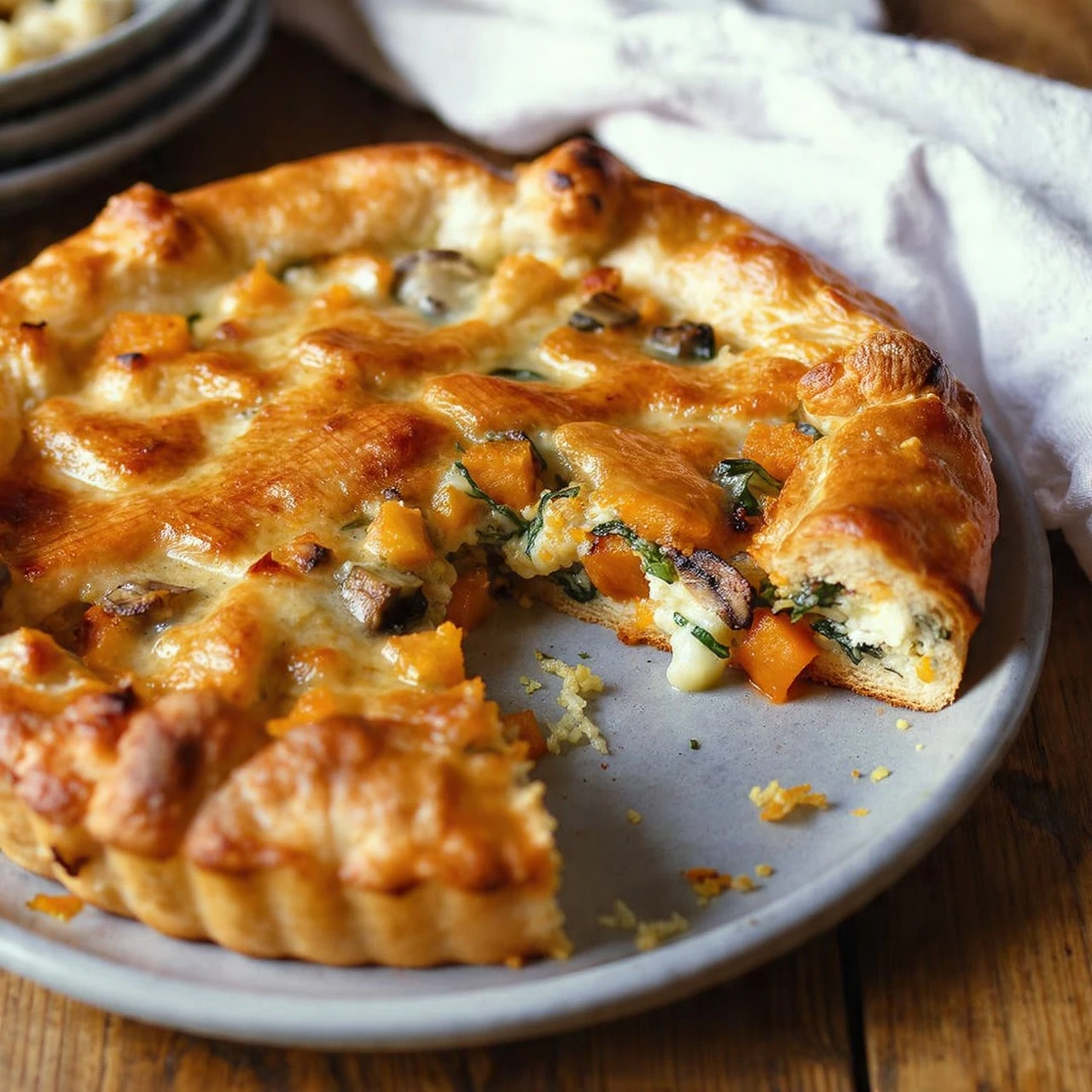 Baked Brie and Caramelized Vegetable Pie