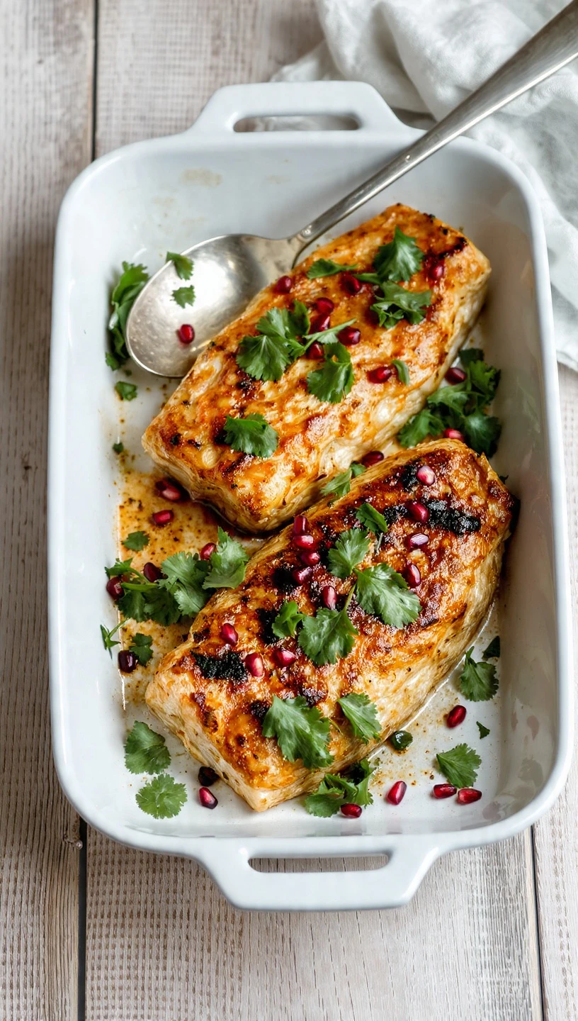 Baked Fish With Pomegranate Sauce