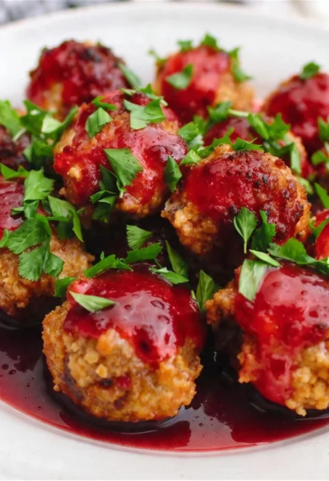 Cherry-coded Cranberry BBQ Meatballs Recipe Homemade Cherry Cranberry BBQ Meatballs Best Sauce For Cranberry Meatballs Slo...