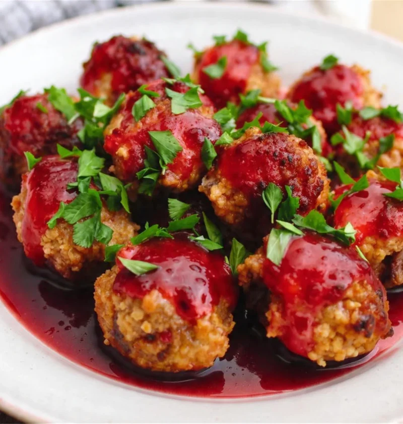 Cherry-coded Cranberry BBQ Meatballs Recipe Homemade Cherry Cranberry BBQ Meatballs Best Sauce For Cranberry Meatballs Slo...