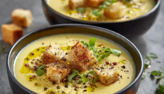 Creamy Cauliflower Soup Rosemary Olive Oil