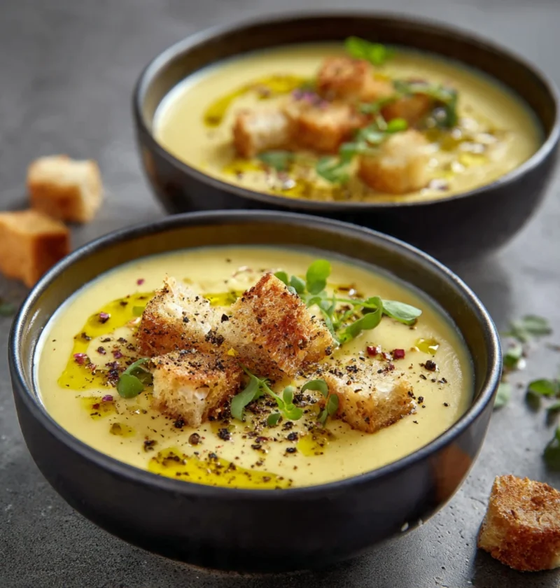 Creamy Cauliflower Soup Rosemary Olive Oil