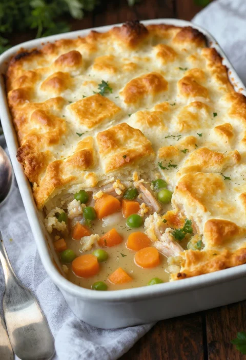 Easy Chicken Cobbler Recipe Homemade Chicken Cobbler Casserole Best Southern Chicken Cobbler Chicken Cobbler Slow Cooker R...