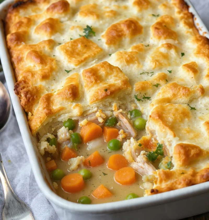 Easy Chicken Cobbler Recipe Homemade Chicken Cobbler Casserole Best Southern Chicken Cobbler Chicken Cobbler Slow Cooker R...