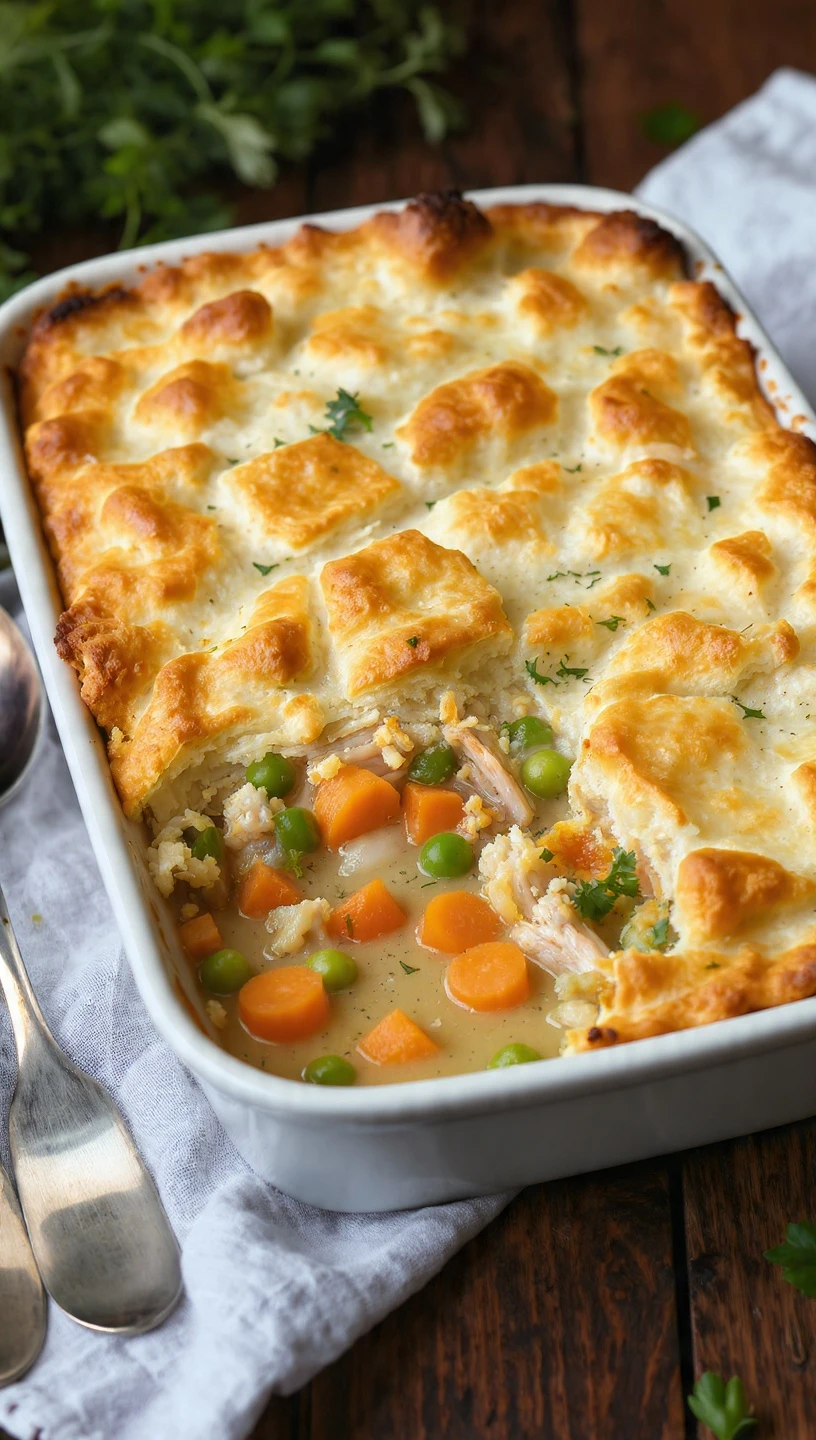 Easy Chicken Cobbler Recipe Homemade Chicken Cobbler Casserole Best Southern Chicken Cobbler Chicken Cobbler Slow Cooker R...