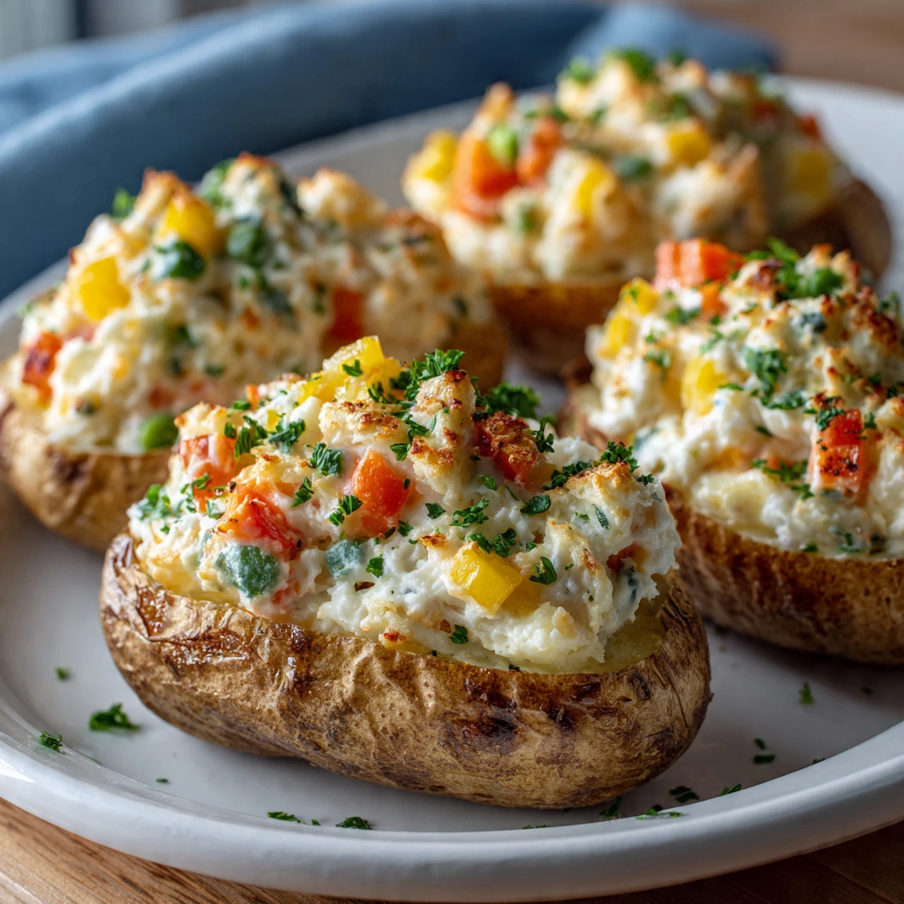 Chicken Pot Pie Stuffed Sweet Potatoes Recipe