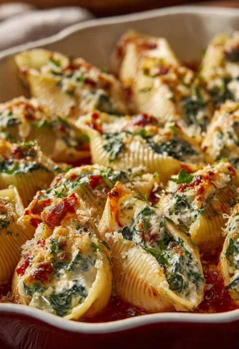 Easy Christmas Stuffed Shells Recipe For Dinner Best Vegetarian Stuffed Shells Christmas Gluten-free Christmas Stuffed She...