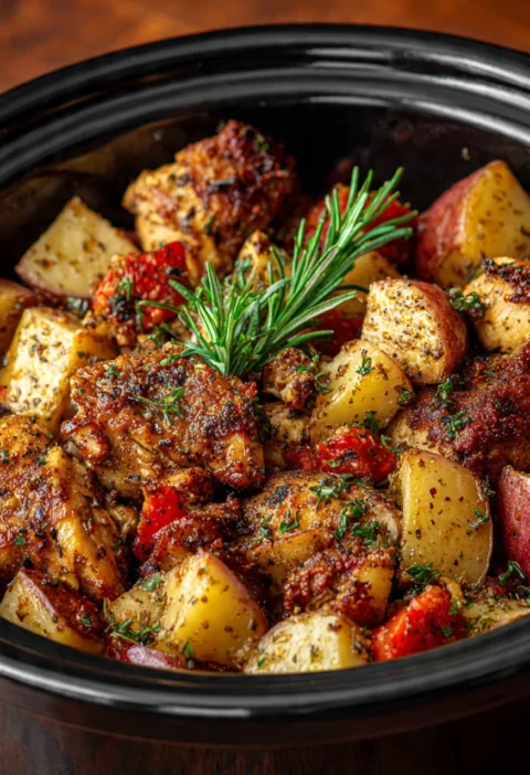 Garlic Parmesan Crockpot Chicken Recipe Crockpot Chicken And Potatoes Cozy Recipe Easy Garlic Parmesan Chicken Crockpot Co...