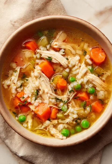 Healthy Crockpot Chicken Rice Soup