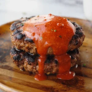 Keto Feta Burgers with Tomato Cream Sauce Recipe