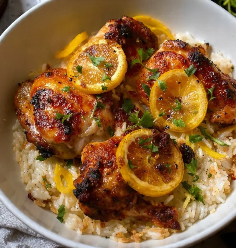 Onepot Chicken Rice Caramelized Lemon
