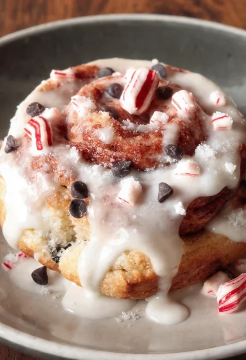 Peppermint Bark Cinnamon Rolls Recipe Homemade Peppermint Bark Cinnamon Rolls Best Peppermint Bark Cinnamon Rolls Easy Pep...