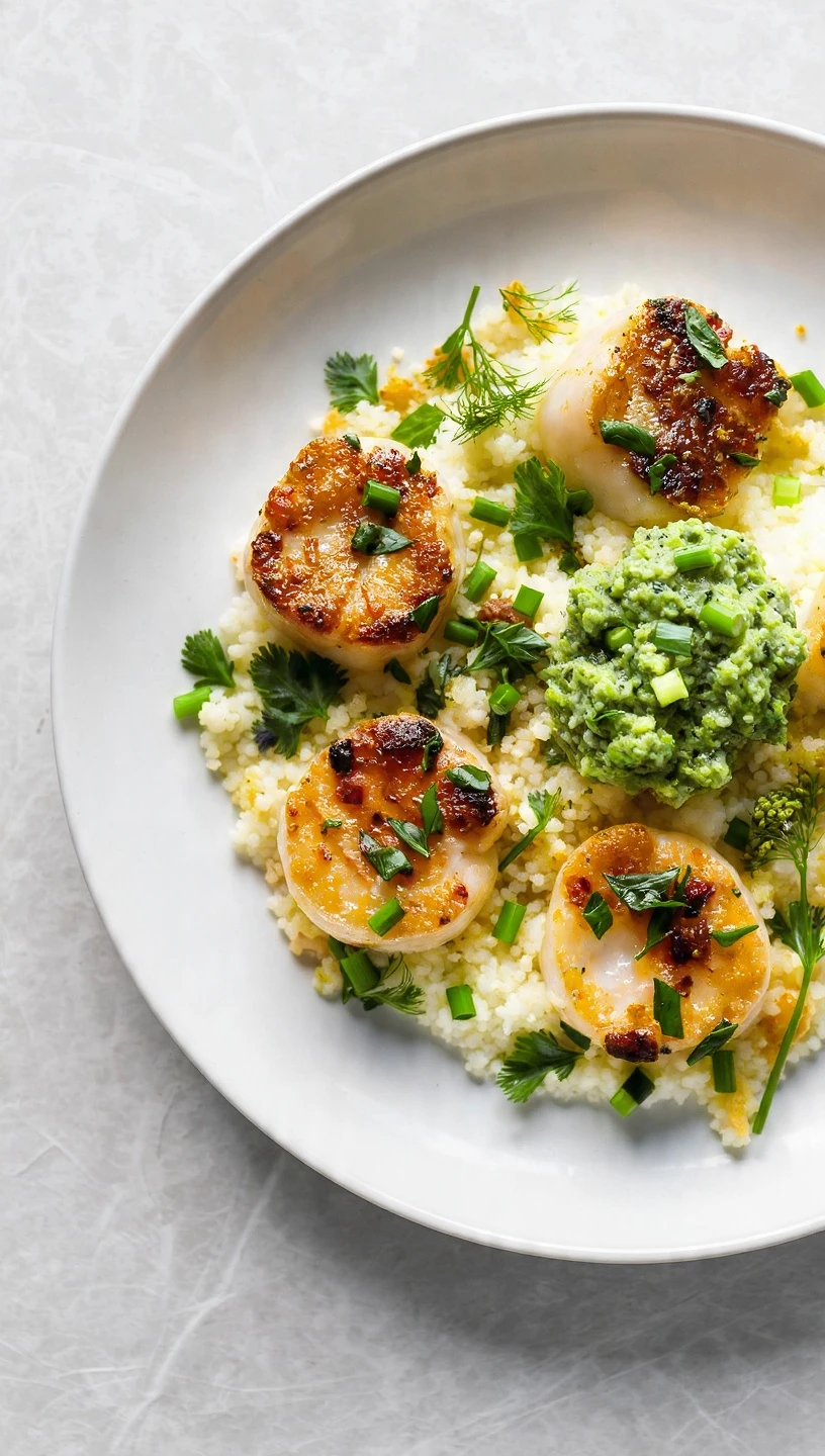 Scallops With Breadcrumb Salsa Verde Recipe Easy Scallops With Salsa Verde Best Breadcrumb Salsa For Scallops Homemade Sal...