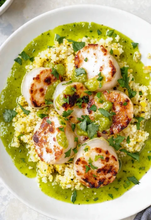 Scallops With Breadcrumb Salsa Verde Recipe Easy Scallops With Salsa Verde Best Breadcrumb Salsa For Scallops Homemade Sal...