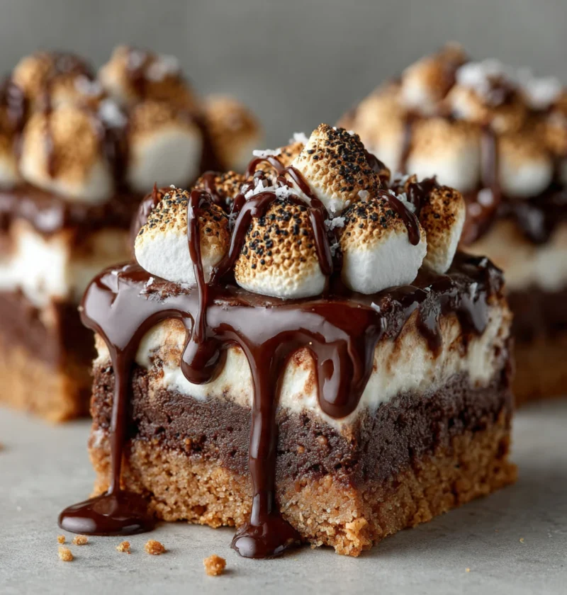 Smores Gingerbread Cookie Bars