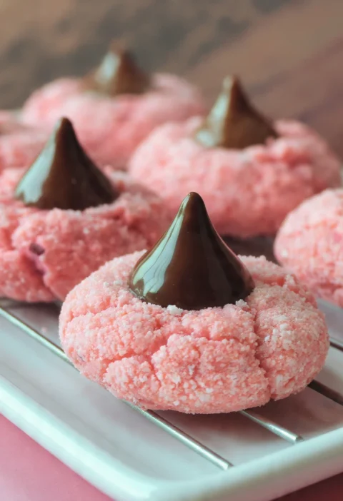 Strawberry Kiss Cookies Recipe Easy Strawberry Kiss Cookies Homemade Strawberry Cookies Recipe Best Sweet Strawberry Cooki...