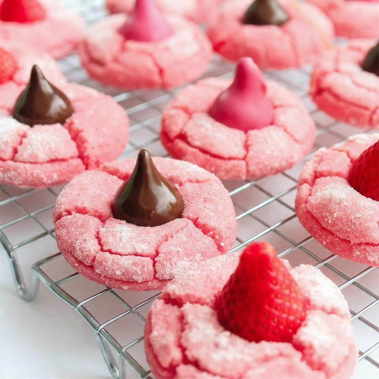 Strawberry Kiss Cookies Recipe Easy Strawberry Kiss Cookies Homemade Strawberry Cookies Recipe Best Sweet Strawberry Cooki...