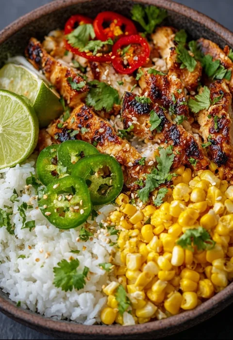 Street Corn Chicken Rice Bowl 20minute Meal