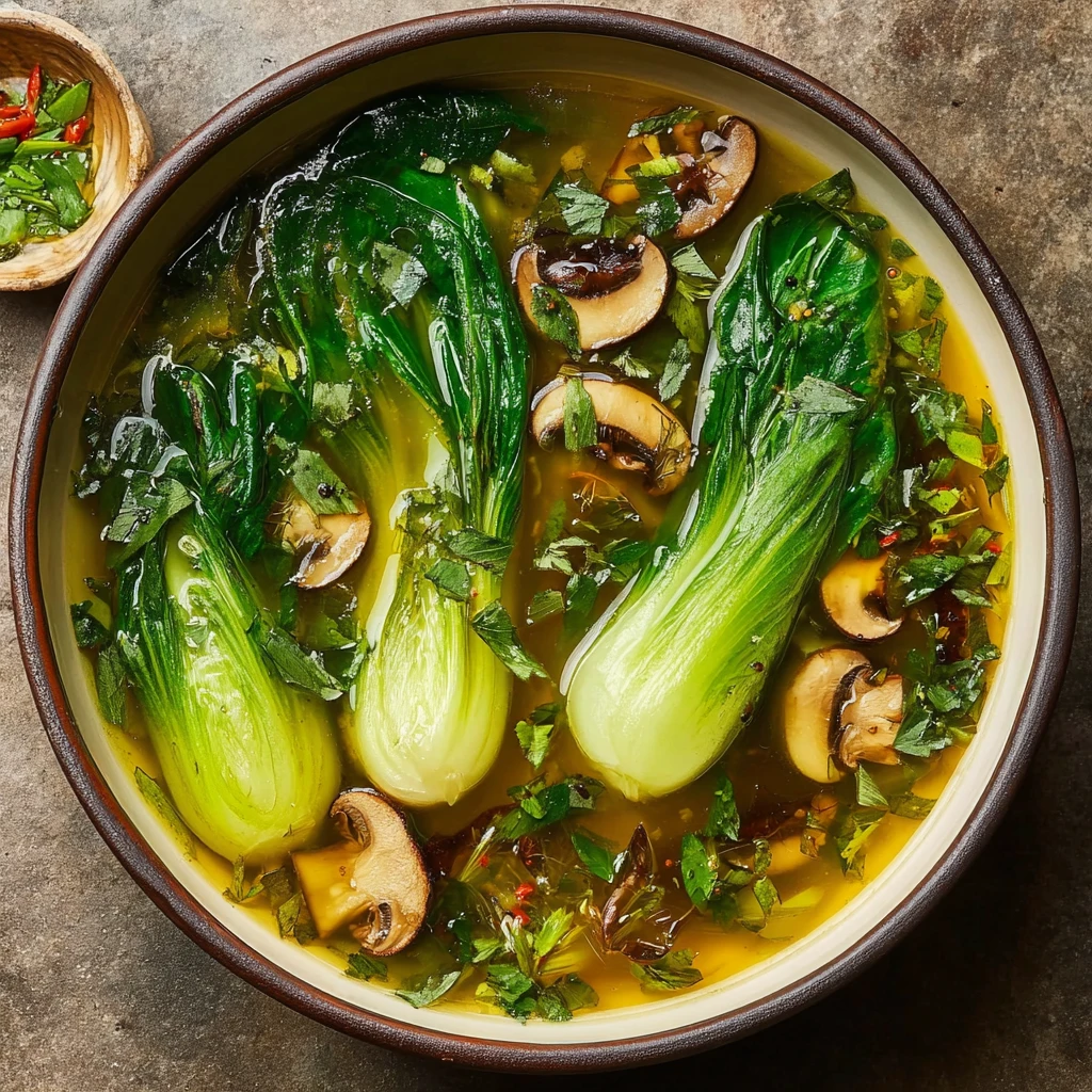 Bok Choy Soup With Garlic And Ginger