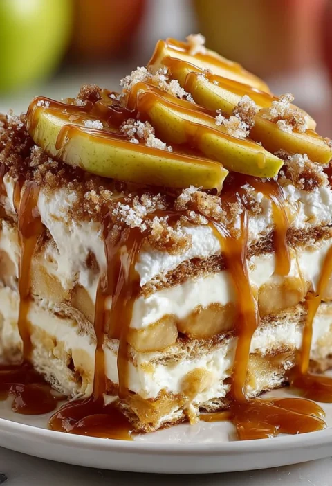 Caramel Apple Eclair Cake
