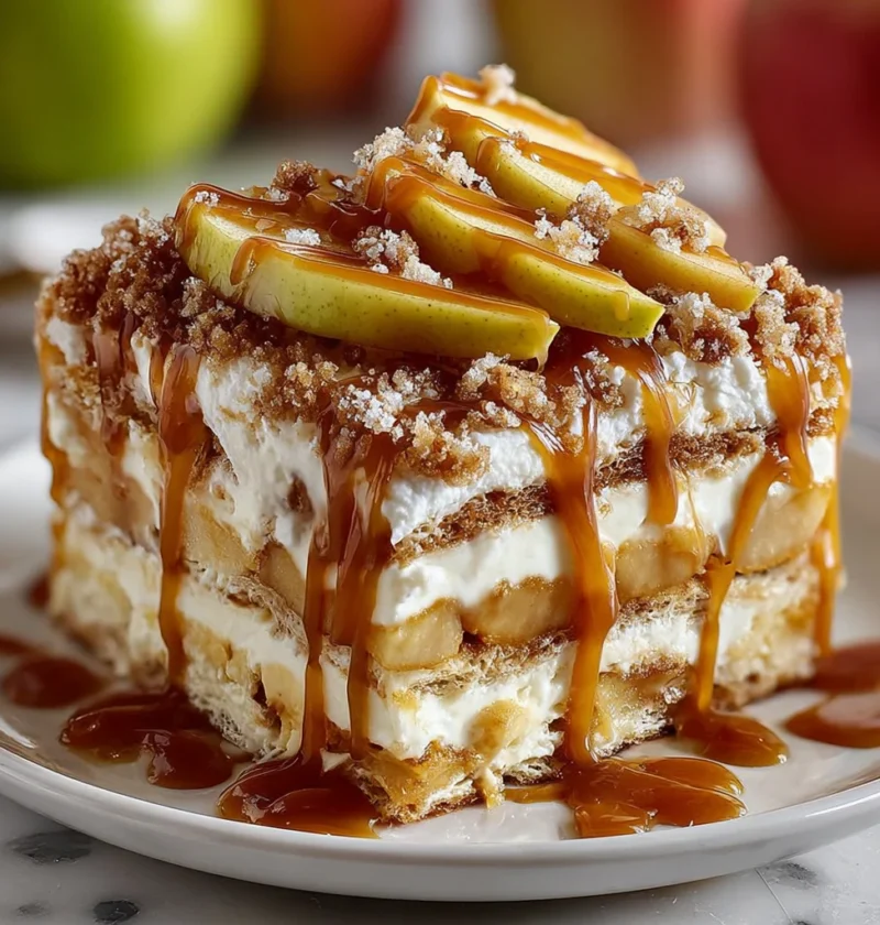 Caramel Apple Eclair Cake