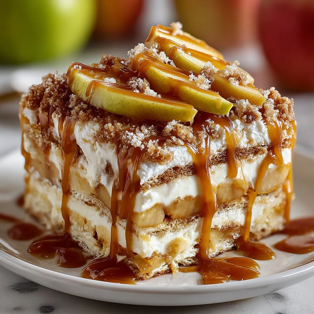 Caramel Apple Eclair Cake