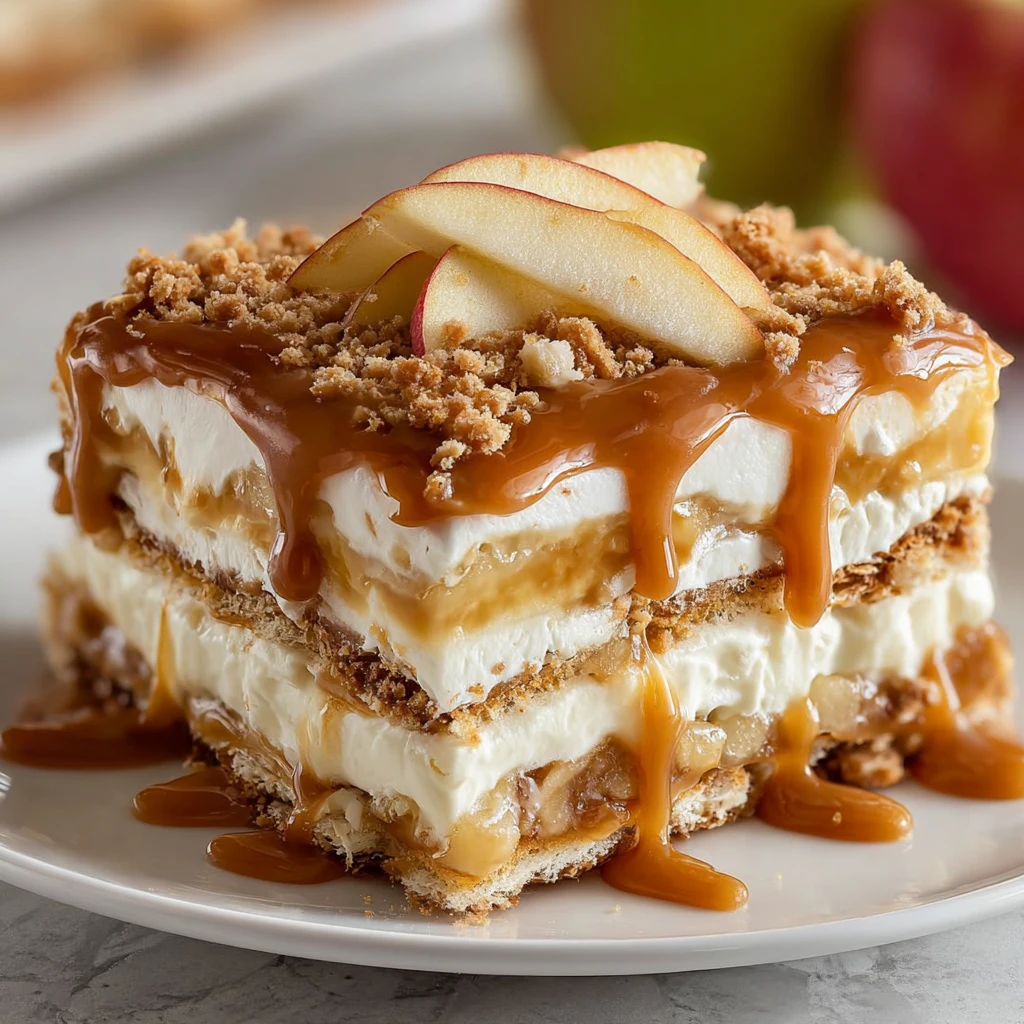 Caramel Apple Eclair Cake