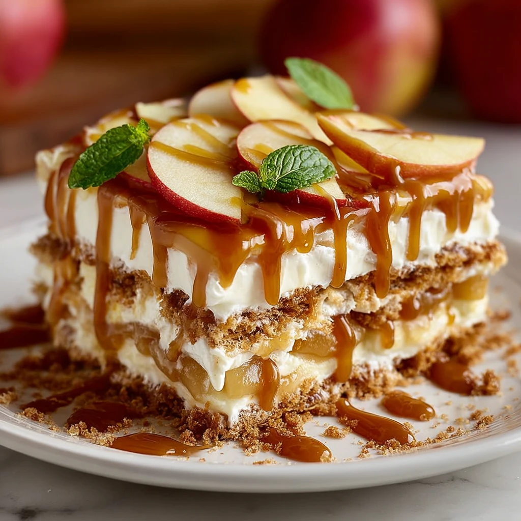 Caramel Apple Eclair Cake