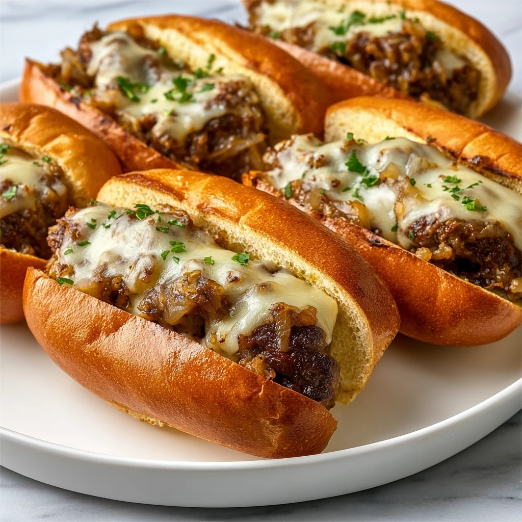 Cheesy French Onion Meatball Subs Recipe
