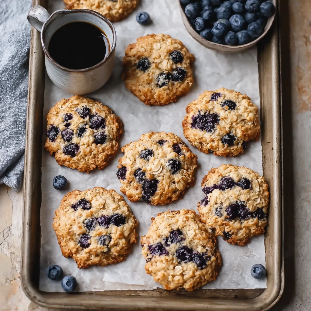 Chewy Blueberry Oatmeal Cookies Soft Breakfast Treat