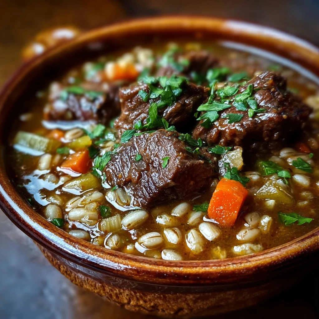 Cozy Crockpot Beef Barley Soup Recipe Comforting Meals