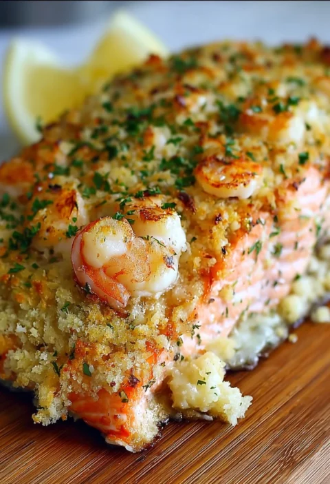 Crab Shrimp Stuffed Salmon Gourmet Home Feast