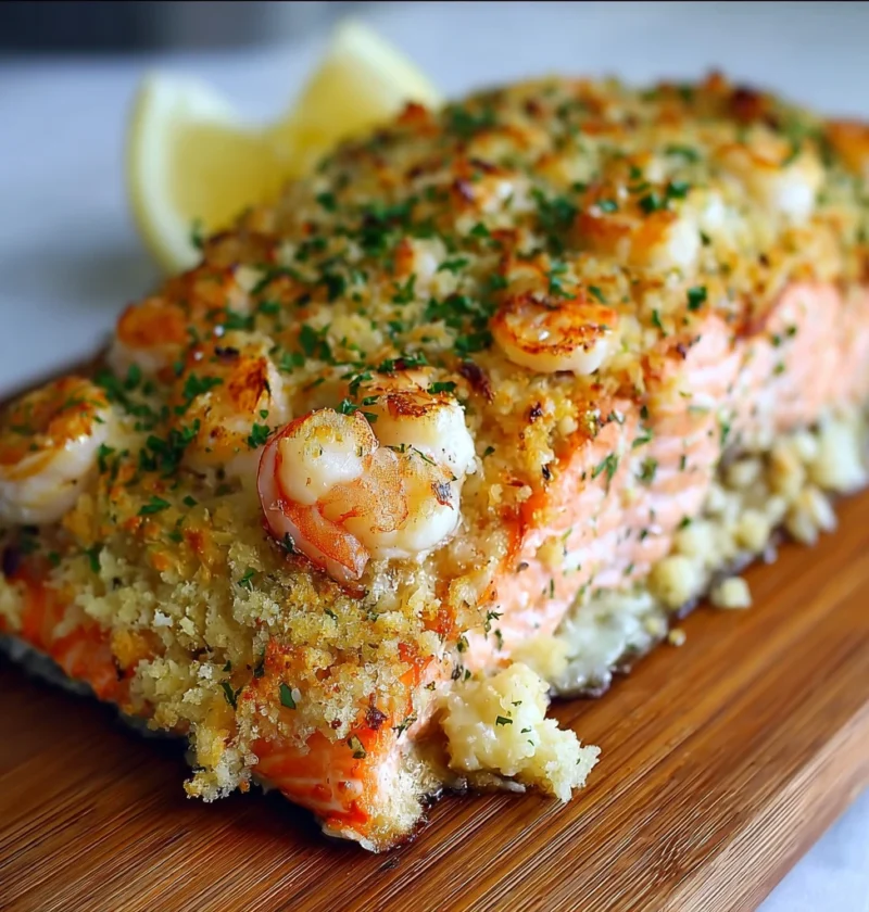 Crab Shrimp Stuffed Salmon Gourmet Home Feast