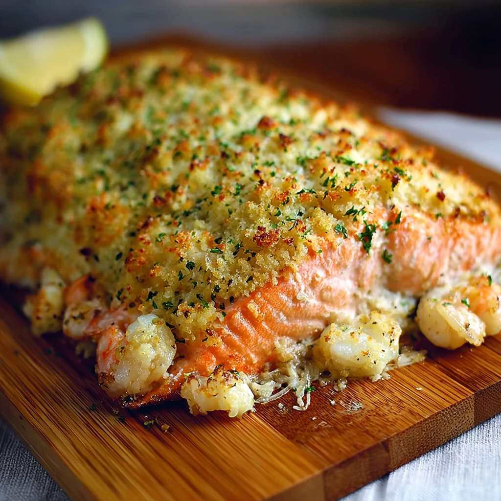 Crab Shrimp Stuffed Salmon Gourmet Home Feast